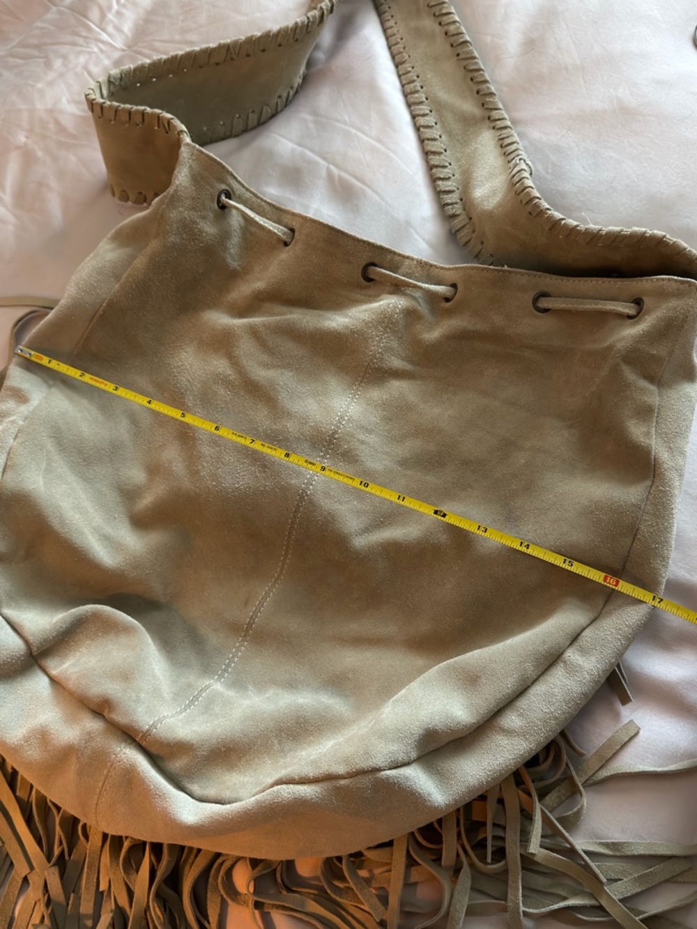 Suede Fringe Bucket Bag - Picture 11 of 13